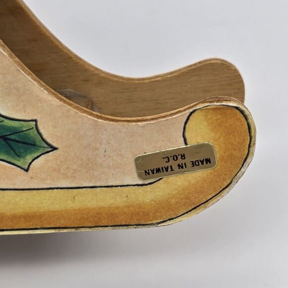 Vintage Animated Wooden Santa Sleigh Music Box Christmas Decoration Works - Picture 7 of 7